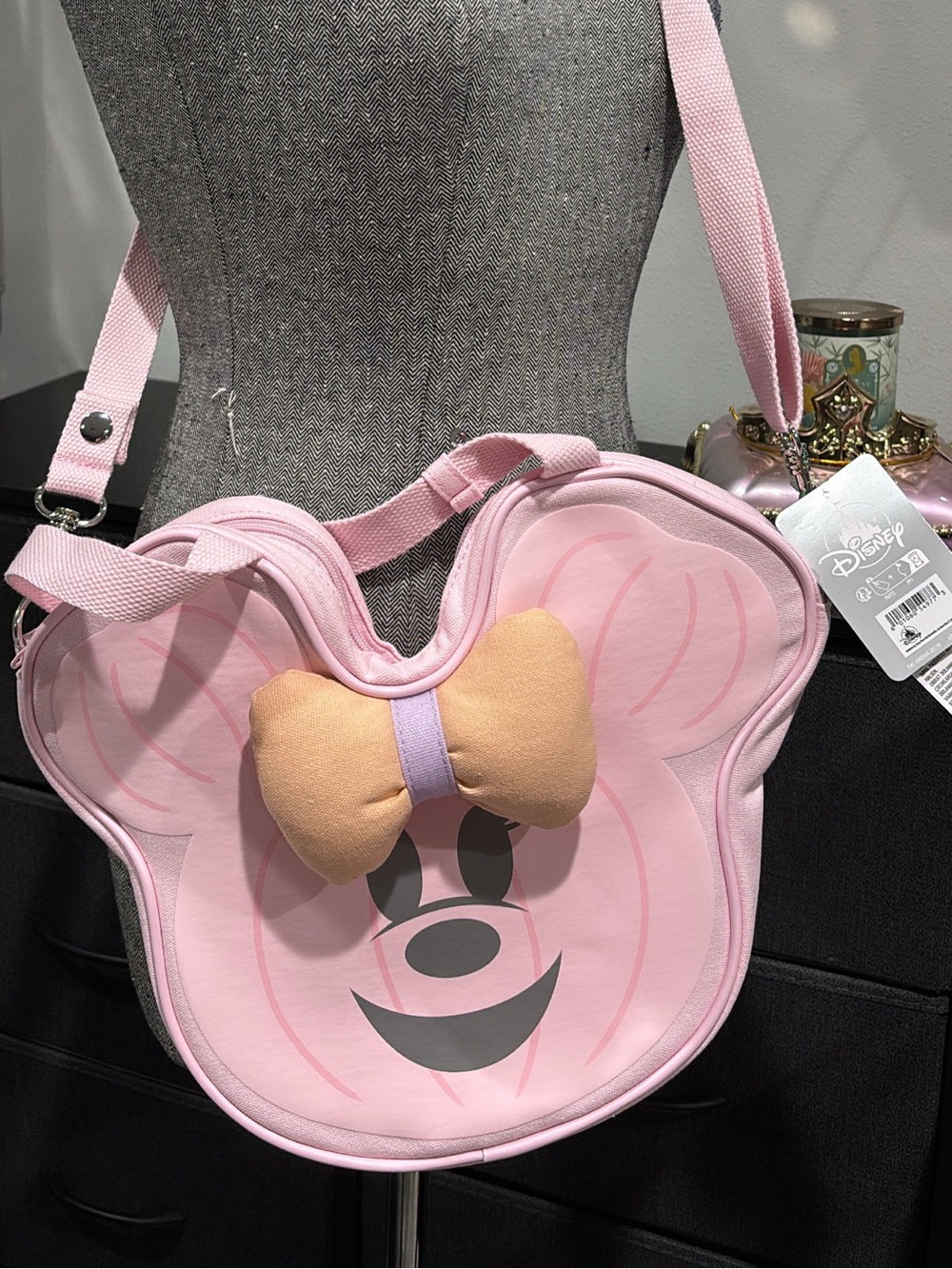 Disneyland Halloween Pink Minnie Mouse Bow Crossbody Bag - 2026 Collection- NWT!